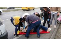 Aracın aynasına çarpan motosiklet 20 metre sürüklendi: 1 yaralı