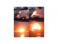 Tofaş marka otomobilini yaktı, bir de görüntüsünü çekti