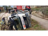 Osmaniye’de beton mikseri devrildi: 1 yaralı