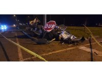 Hurdaya dönen otomobil, sürücüsüne mezar oldu