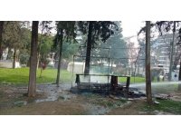 Defne’de yanan çadır kül oldu