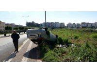 Manavgat’ta otomobil takla attı: 1 yaralı