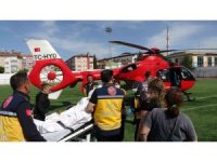 Ambulans helikopter nakil bekleyen koah hastası için havalandı