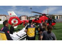 Ambulans helikopter nakil bekleyen koah hastası için havalandı