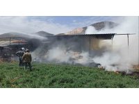 Burdur’da kaynak makinesinden çıkan yangında bin saman balyası yandı: 1 yaralı