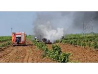 Adana’da traktör yandı