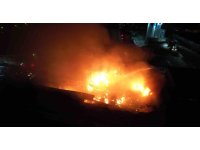 Kahramanmaraş’taki fabrika yangını dron ile görüntülendi