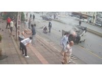 Mersin’de ortalığı savaş alanına çeviren kaza kamerada