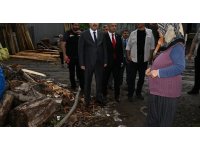 Vali Yılmaz, şiddetli yağıştan zarar gören mahalle ve köylerde inceleme yaptı