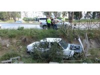 Kanala uçan otomobilden burnu bile kanamadan çıktı