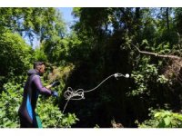 Düden Şelalesi temizleniyor