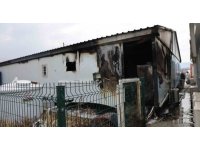 Prefabrik banka şubesinde korkutan yangın