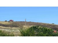 Arsuz’da  ot ve çalı yangını, ormanlık alana sıçramadan söndürüldü