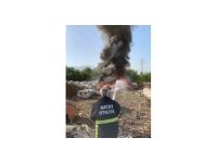 Payas’ta hurdalık alandaki yangına itfaiye müdahale etti