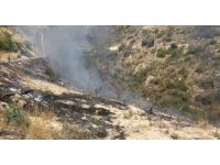 Manavgat’ta çıkan yangında, 4 dönüm örtü ve çalılık alan zarar gördü