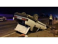 Takla atan otomobil hurdaya döndü: Sürücü yaralandı