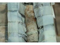 Fransızların attığı patlamamış top mermisi cami enkazında bulundu