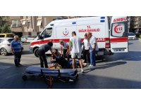 Elektrikli bisiklet ile ticari taksi çarpıştı: 1 yaralı