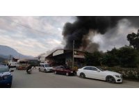 Alanya’da mobilya deposu yandı, alevler muz ve çiçek serasına sıçradı