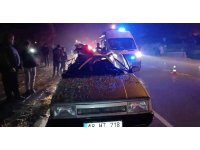 Park halindeki kamyona çarpan alkollü sürücü hurdaya dönen araçtan hafif yaralı olarak çıktı