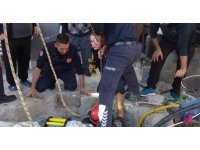 Dinamodaki arızayı gidermek için girdiği kuyuda mahsur kaldı