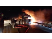 Seyir halindeki vinç alevlere teslim oldu