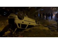 Osmaniye’de park halindeki araca çarpan otomobil takla attı: 1 yaralı