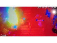 Soba külü yangın çıkardı, o anlar güvenlik kamerasında