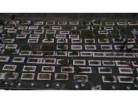 Hatay’da deprem şehitleri mezarlığındaki yoğunluk havadan görüntülendi