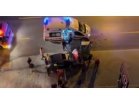 Kaza anları kamerada: Biri sollamak isterken kaza yaptı, diğeri yayaya çarptı