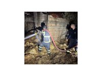 Defne’de samanlık yangını