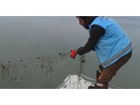 Eğirdir Gölü’nde 500 metrelik kaçak ağ ele geçirildi