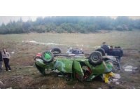 Eğirdir’de kontrolden çıkan otomobil takla attı: 3 yaralı