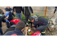 Ayağı çapa makinesine sıkışan şahıs itfaiye ekipleri tarafından kurtarıldı