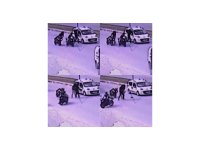 Kaskla tartıştığı sürücünün aracına zarar verdi: O anlar kamerada