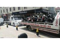 Yalvaç’ta tescil plakası bulunmayan 55 motosiklet trafikten men edildi