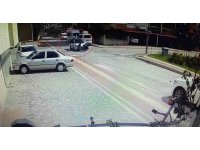 Antalya’da otomobille çarpışan motosiklet sürücüsü havada taklalar attı