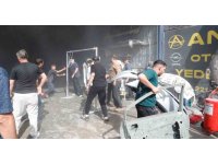 Antalya’da boya atölyesinde çıkan yangında 12 kişi dumandan etkilendi