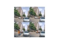 Elektrikli bisikletle otomobile çarptılar: O anlar kamerada