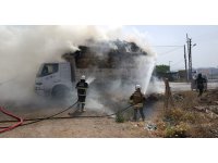 Kırıkhan’da saman yüklü tır alevlere teslim oldu