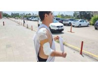 Hastaneye giderken kurt köpeğinin saldırısıyla yaralandı