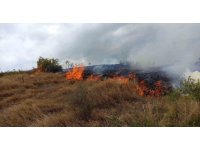 Otluk alanda çıkan yangın ormana sıçramadan söndürüldü