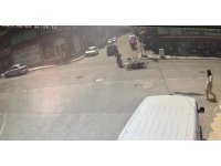 Çarpmayayım derken kaza yaptı: O anlar kamerada