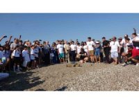 Antalya’da deniz kaplumbağaları çip takılarak denize uğurlandı