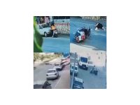 Alkollü sürücü otomobille motosikletlinin üzerinden geçti: O anlar kamerada