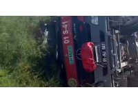 Yangına müdahaleye giden arazöz devrildi: 2 yaralı