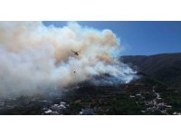 Hatay’daki orman yangınına havadan ve karadan müdahale dron ile görüntülendi