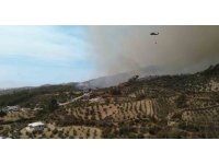 Yangında 25’inci saat geride kalırken havadan ve karadan müdahale dronla görüntülendi