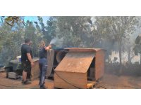 Farklı noktalarda çıkan otluk ve ağaçlık yangını evlere birkaç metre kala söndürüldü