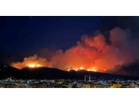 Hatay’daki orman yangınında alevler gökyüzünü aydınlattı